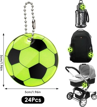 24X СВЕТООТРАЖАЮЩИЕ БРЕЛКИ СВЕТЯЩИЕСЯ В ТЕМНОТЕ ДЕТСКИЙ РЮКЗАК-ШАР