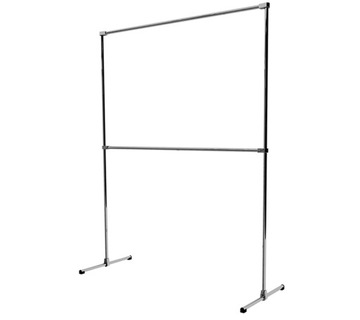 Stojak dwupoziomowy na wieszaki 130cm rura chrom