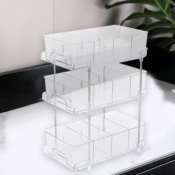 Прозрачный выдвижной органайзер под раковину Organi.