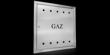 Газовая дверь из нержавеющей стали 60х60 см с ключом