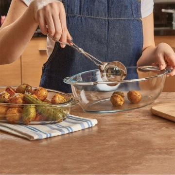 ОВАЛЬНАЯ ПРОЧНАЯ БЛЮДА С КРЫШКОЙ, 4,5 Л, СТЕКЛО