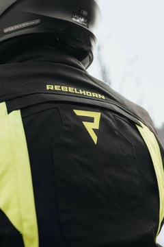 Мотоциклетная текстильная куртка REBELHORN HARDY II BLACK/FLO YELLOW БЕСПЛАТНО