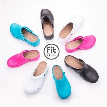 FitClog EVA Buty Klapki Pianka Atest czarne 46