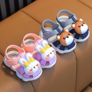 Сандалии на крючках и петлях для маленьких мальчиков и девочек Kawaii Cartoon Bear,