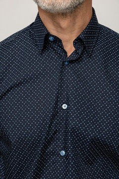 Granatowa koszula w drobny mikrowzór rozmiar 176-182/46 Sunset Suits