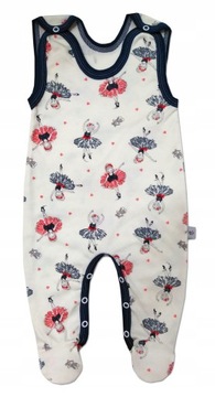 ŚPIOCHY ROZPINANE Bawełniane Śpioszki Balet r.56