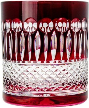 Rubinowe kryształowe szklanki do whisky 350ml