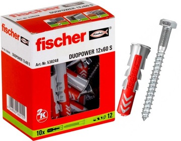 Fischer DUOPOWER 12x60 S z wkrętem 8X80mm 10 szt.