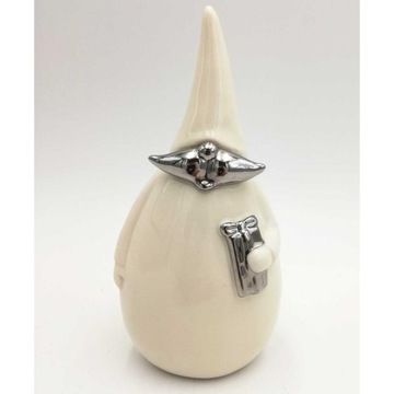 OZDOBA ŚWIATECZNA PORCELANOWA FIGURKA MIKOŁAJ GNOM SKRZAT16CM