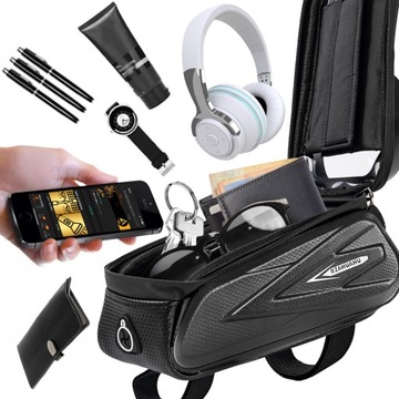 БОЛЬШАЯ СУМКА ДЛЯ ВЕЛОСИПЕДА СУМКА С РУЧКОЙ ЧЕХОЛ ДЛЯ ТЕЛЕФОНА СЕНСОРНАЯ КРЫШКА