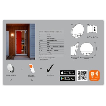 CAMERA HD SMART+ WiFi LEDVANCE фасадный настенный светильник