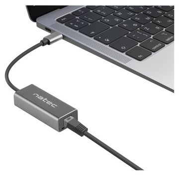 KARTA SIECIOWA NATEC CRICKET USB-C 3.1 1X RJ45 1GB NA KABLU