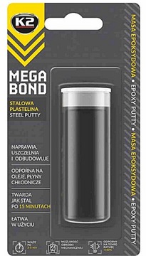 20g K2 MEGA BOND Masa naprawcza epoksydowa STALOWA PLASTELINA 1878