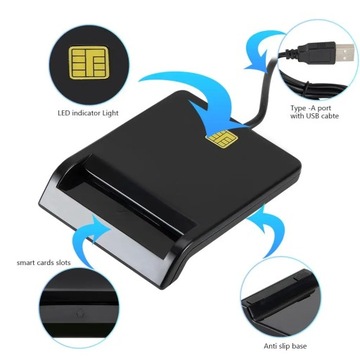 USB 2.0 inteligentny DNIE ATM CAC IC czytnik dowodów osobistych prze~4641