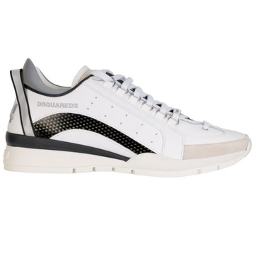 DSQUARED2 luksusowe włoskie sneakersy buty męskie ITALY BIANCO BIAŁE roz.45