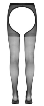 Cottelli LEGWEAR - Seksowne Czarne Rajstopy Całkowicie Bez Krocza L/XL