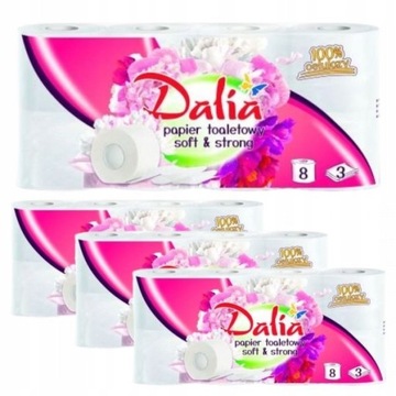 DALIA PAPIER TOALETOWY WYDAJNY BIAŁY 8 ROLEK x 4