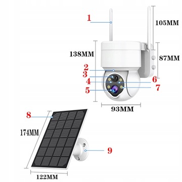 НАРУЖНАЯ СОЛНЕЧНАЯ PTZ-КАМЕРА WIFI HD 2MP СОЛНЕЧНАЯ КАМЕРА