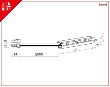 KLIPS LED DO PODŚWIETLENIA PÓŁKI SZKLANEJ B.ZIMNA