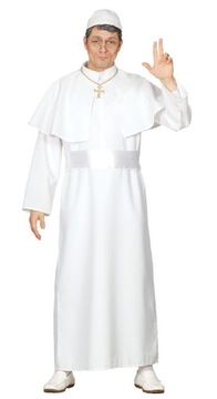 Strój Papież Papieża Sutanna Biała Przebranie Papcio Kostium Biskupa r L/XL