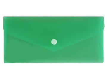 Teczka koperta na zatrzask DL 21x9,9cm PP zielona