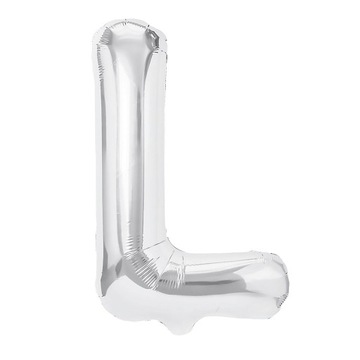 Srebrny balon foliowy litera L 40cm do dekoracji