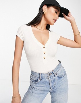 Szaro beżowe prążkowane body 36