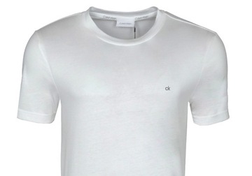 CALVIN KLEIN, t-shirt męski, biały, S