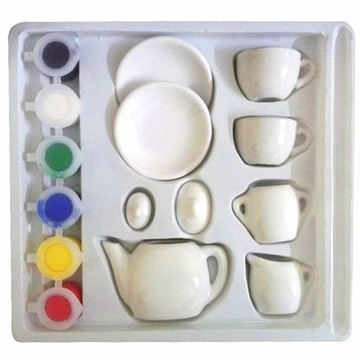 FILIŻANKI DO MALOWANIA ZESTAW FARBKI ZRÓB TO SAM