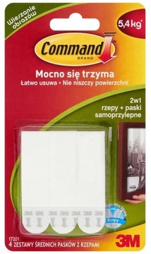 Rzepy do obrazów 3M Command średnie 8szt 5,4 Kg x2