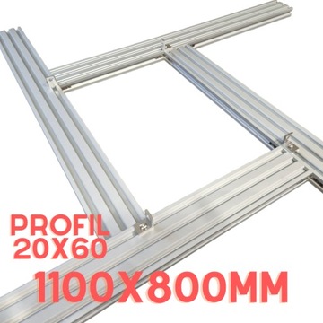 Uniwersalny regulowany szablon do frezowania 1100x800mm z profila 20x60