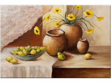Tryptyk Kwiaty w wazonie 120x80 Obraz do salonu