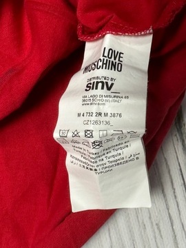 LOVE MOSCHINO Koszulka T-Shirt Męska Logowana Czerwona r. S