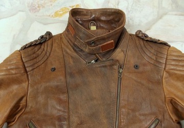 Real Leather kurtka skórzana ramoneska cięzka 42