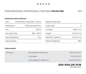 Volvo XC90 II 2025 VOLVO V90 CORE T6 PLUG-IN (253 + 145KM) DOSTĘPNY OD RĘKI, zdjęcie 10