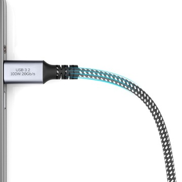 КАБЕЛЬ БЫСТРОЙ ЗАРЯДКИ USB C 100 Вт ДЛЯ ANDROID AUTO TYPE C USB3.2 КОРОТКИЙ 1 М