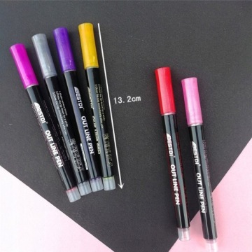 МАРКЕРЫ MAGICAL МЕТАЛЛИЧЕСКИЕ МАРКЕРЫ ДВУХЛИНИРОВЫЕ КОНТУРНЫЕ МАРКЕРЫ 12 шт.