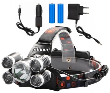 LATARKA CZOŁOWA 5 LED T6 CREE CZOŁÓWKA MOCNA