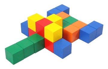 ДЕРЕВЯННЫЙ НАБОР РАЗНОЦВЕТНЫХ КАБИНЕТОВ МОНТЕССОРИ КУБ