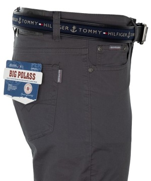 SPODNIE MATERIAŁOWE BAWEŁNIANE CIEMNO-SZARE LETNIE GŁADKIE W35