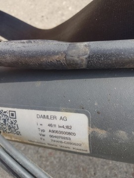 MERCEDES-BENZ OE A9063500800 NÁPRAVA ZADNÍ