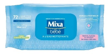 Mixa baby 72 ultramiękkie chusteczki z fizjologiczną wodą oczyszczającą