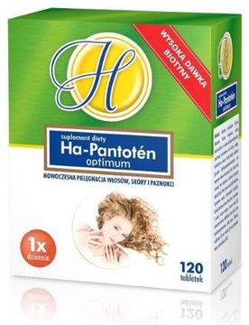 Ha-Pantoten Optimum, pielęgnacja włosów skóry paznokci, 120 tabletek