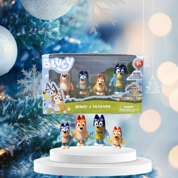 Набор сказочных фигурок BLUEY & FAMILY FAMILY BINGO JOYFUL FUN 4 ШТ.