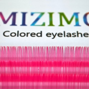 Ресницы цветные 8-13мм D, 12 полосок, РОЗОВЫЕ
