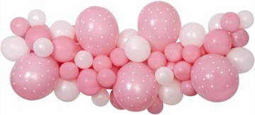 GIRLANDA BALONOWA RÓŻAWA BALONY RÓŻOWE BIAŁE 65szt