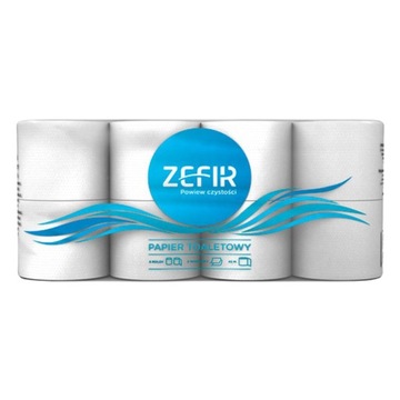 Papier toaletowy ZEFIR DŁUGA ROLKA 45m 2 warstwy CELULOZA BIAŁY DELIKATNY
