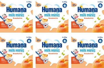 HUMANA DESEREK JOGURTOWY OD 6 M-CA O SMAKU BRZOSKWINIOWYM 4x100G x6