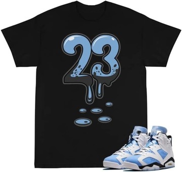 Shirt for Jordan 6 Retro UNC White University Blue Matching Sneaker Te