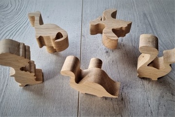 Деревянные мебельные ручки, динозавры, узор бронтозавра.